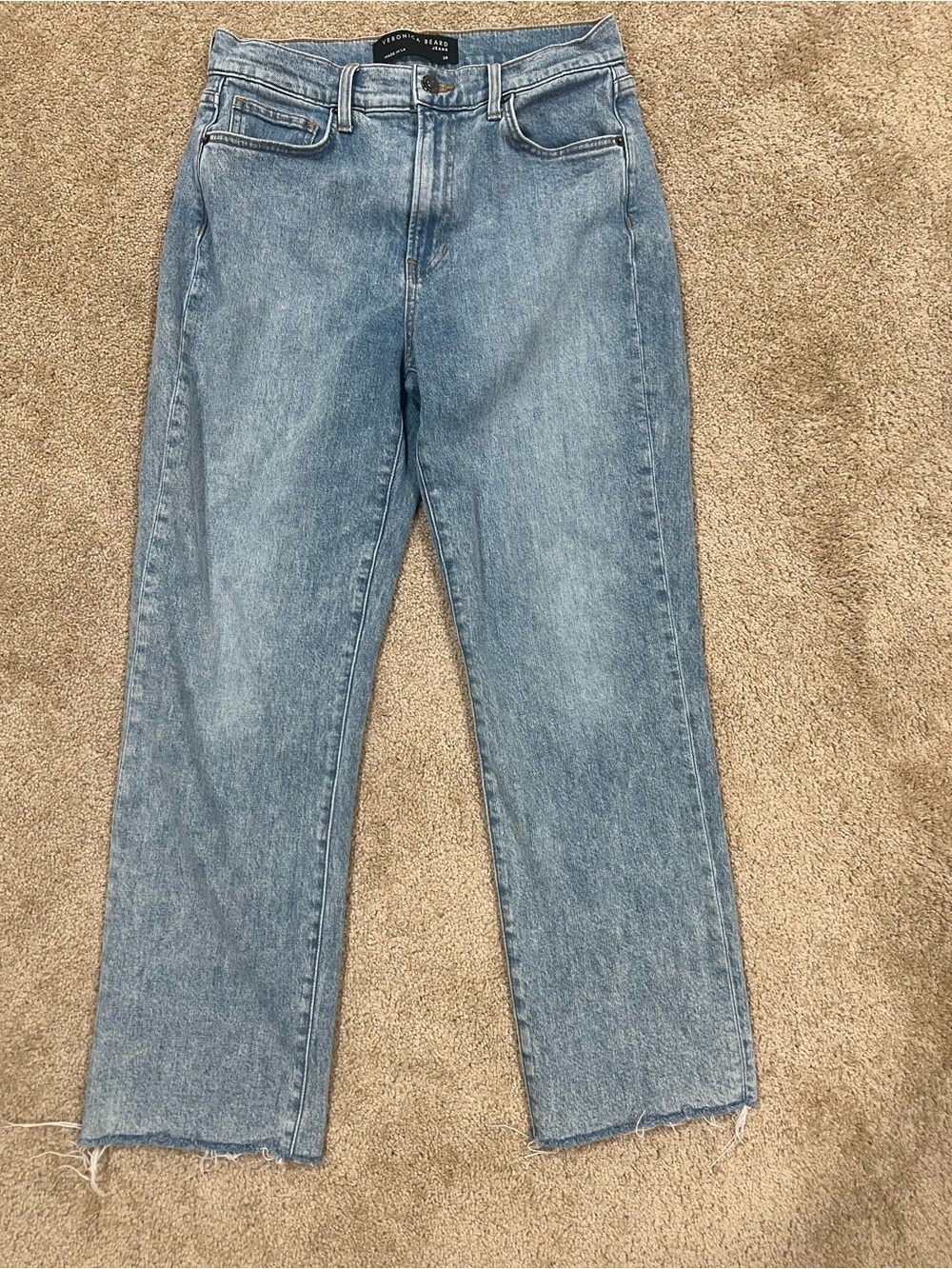 Veronica Beard Light Blue Straight Leg Jeans